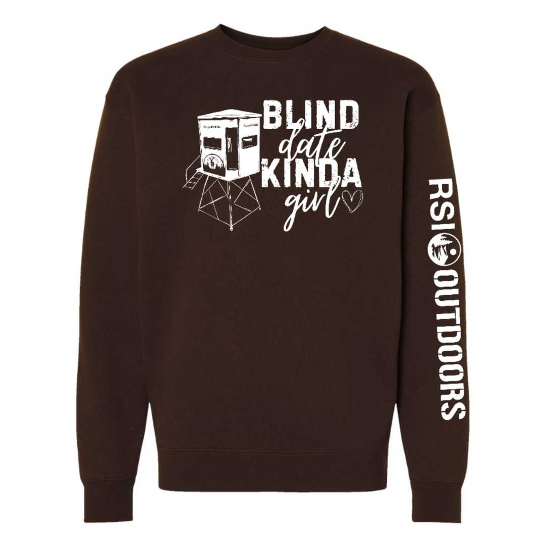 Blind Date Kinda Girl, Brown Sweatshirt $20